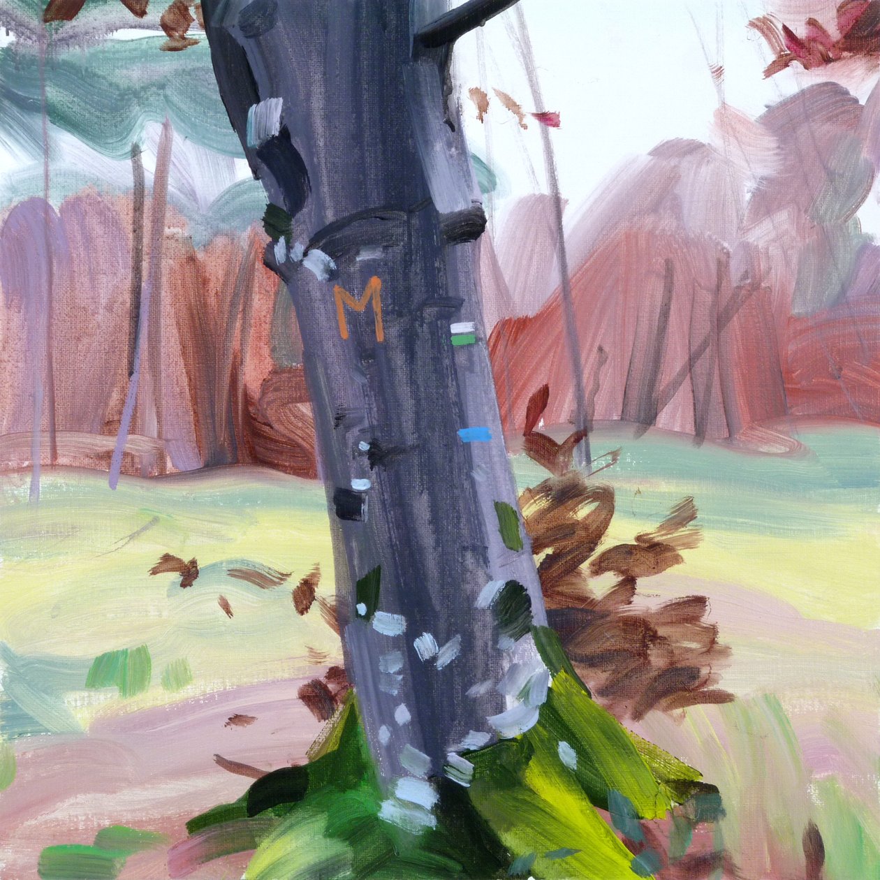 Forest 38,2018 (akryl på duk) av Olivier Morel