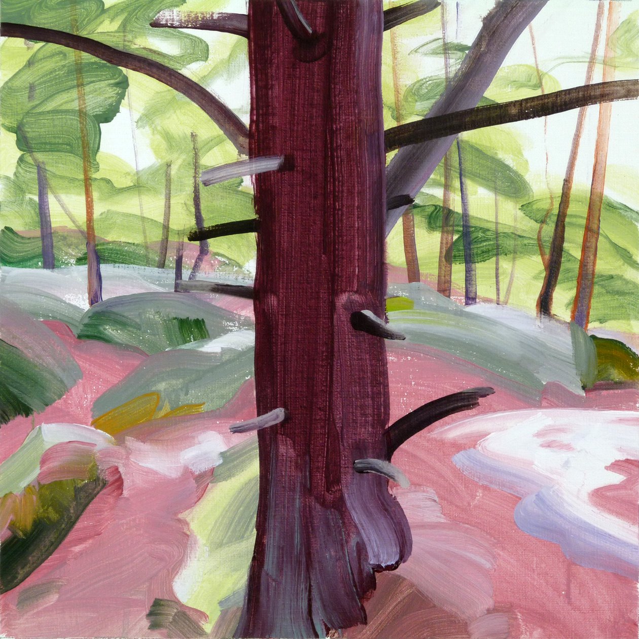 Forest 39,2018 (akryl på duk) av Olivier Morel
