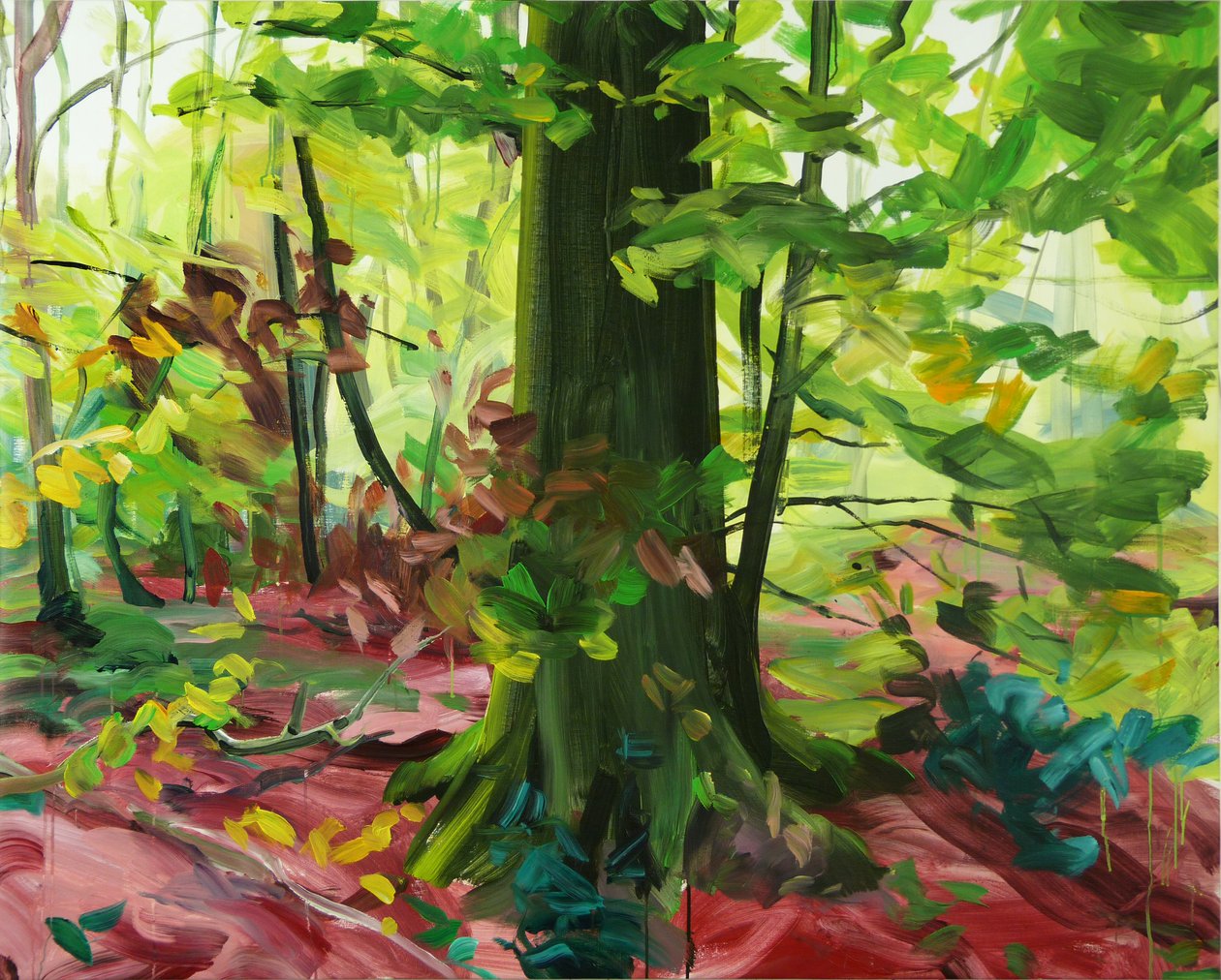 Forest 3, 2014 (akryl på duk) av Olivier Morel