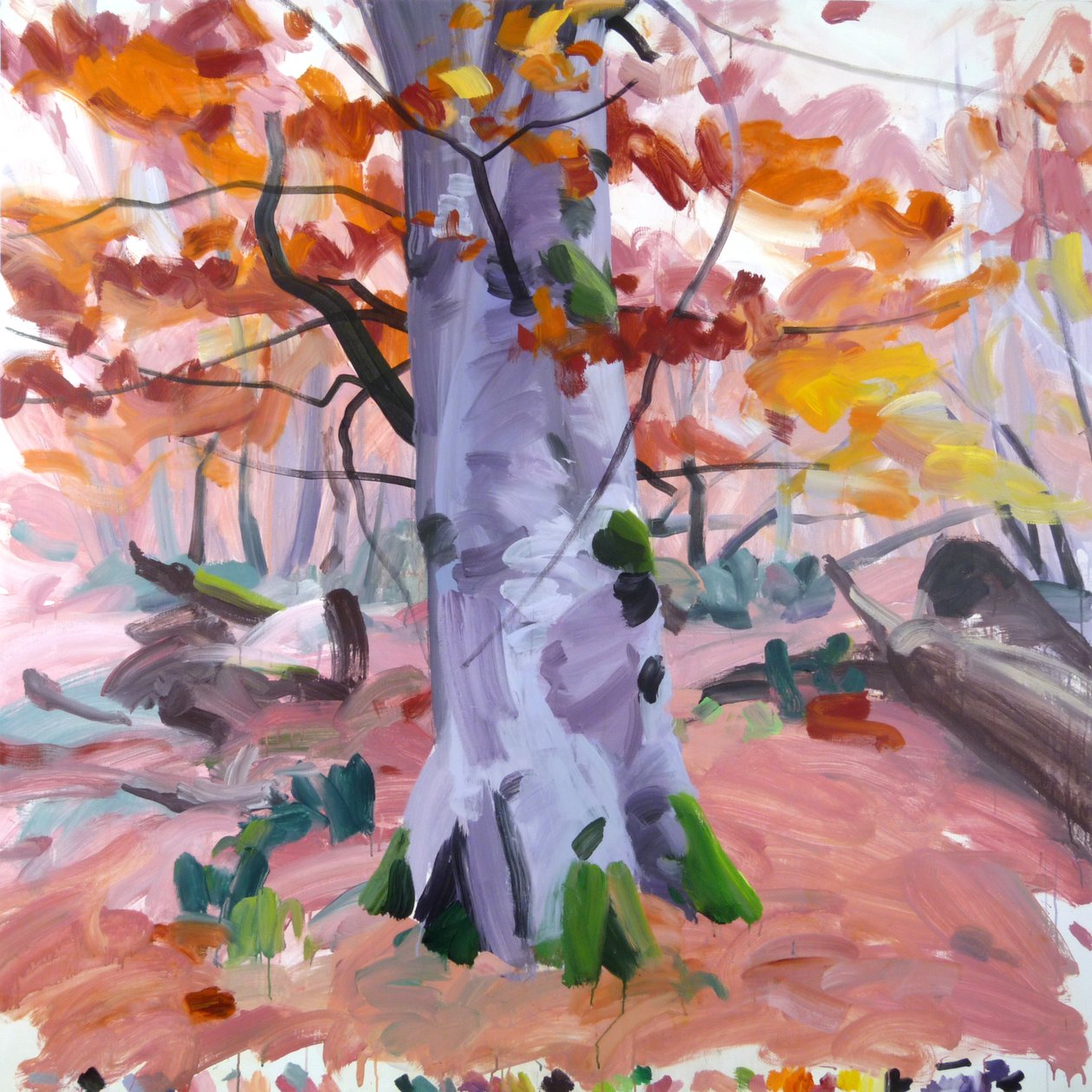Forest 40,2018 (akryl på duk) av Olivier Morel