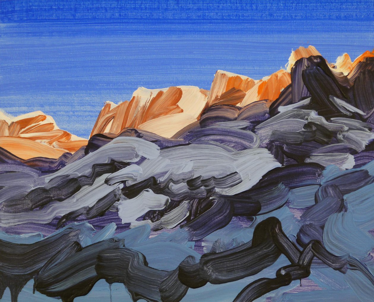 Leukerbad 11, 2012 (akryl på duk) av Olivier Morel