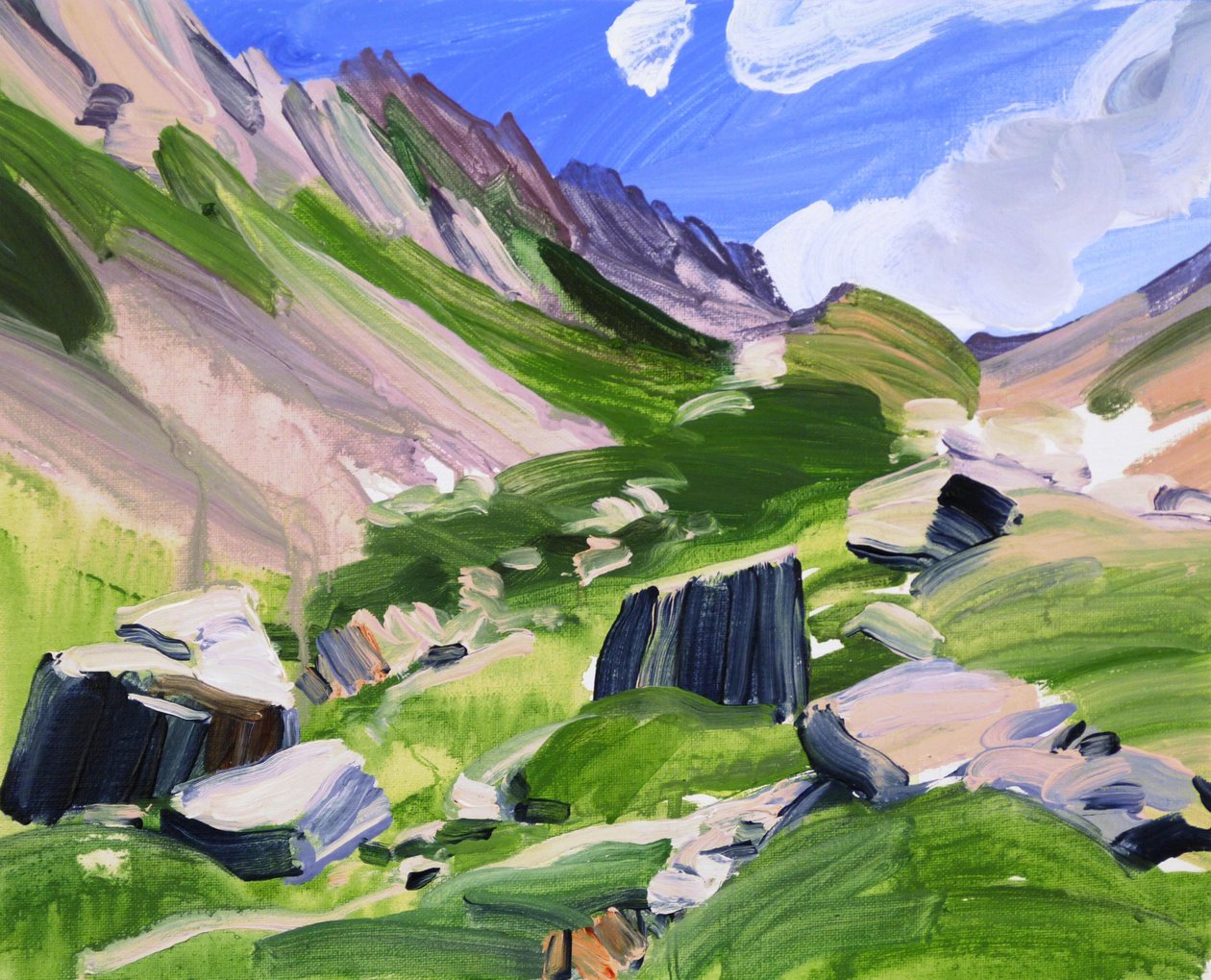 Leukerbad 15, 2012 (akryl på duk) av Olivier Morel
