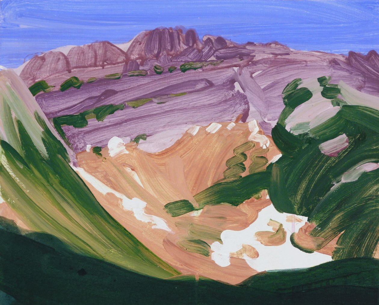 Leukerbad 17, 2012 (akryl på duk) av Olivier Morel