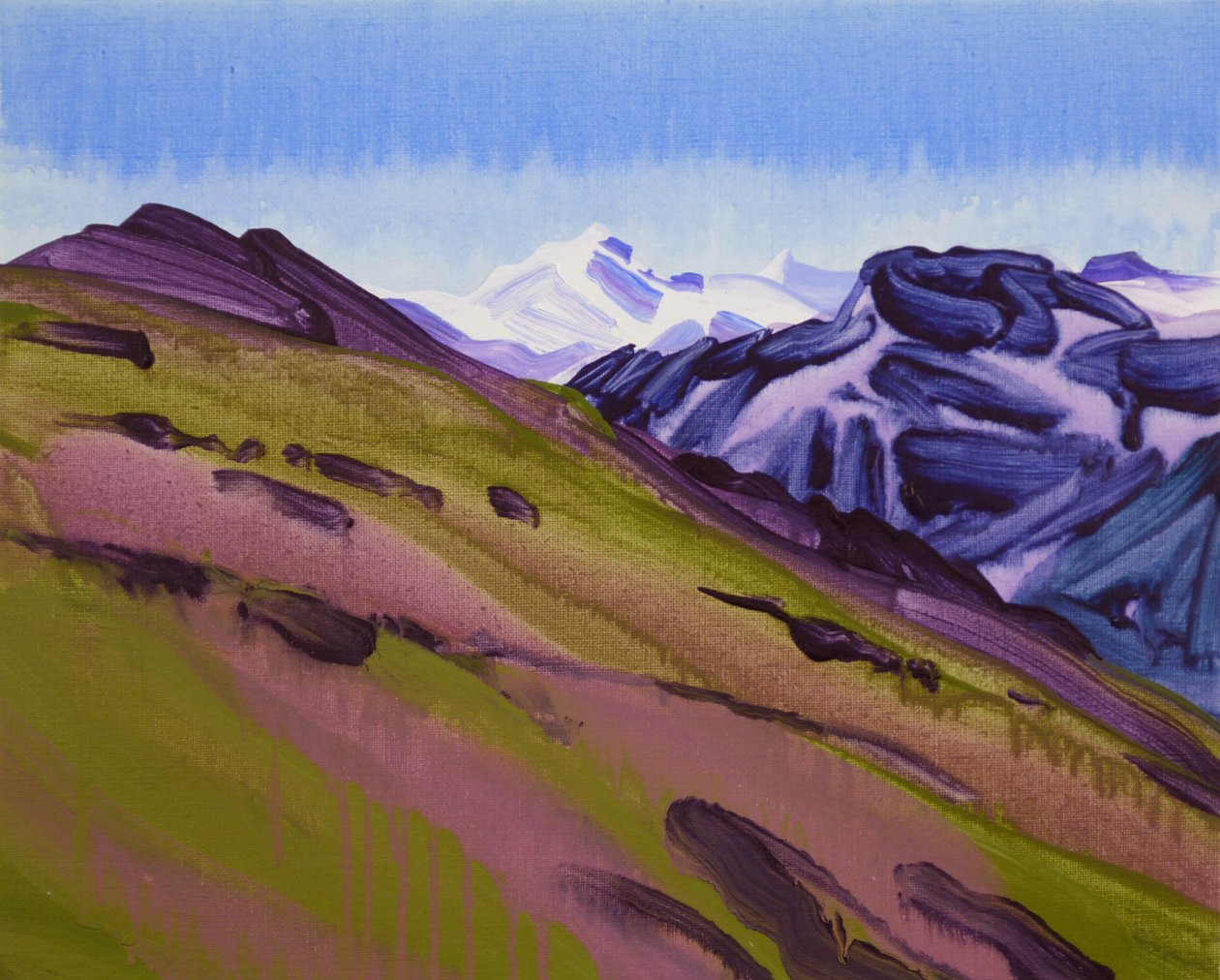 Leukerbad 18, 2012 (akryl på duk) av Olivier Morel