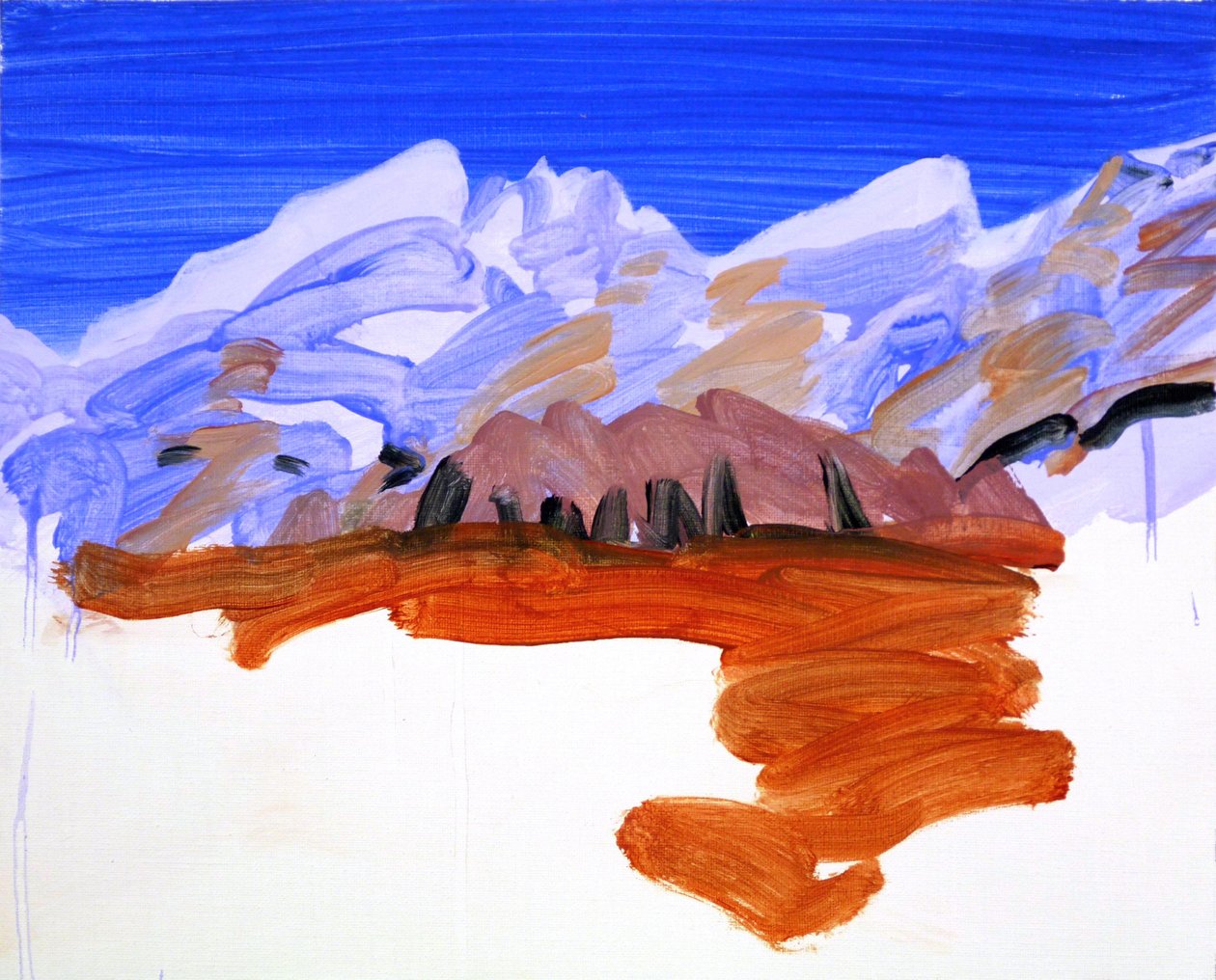 Leukerbad 21, 2012 (akryl på duk) av Olivier Morel