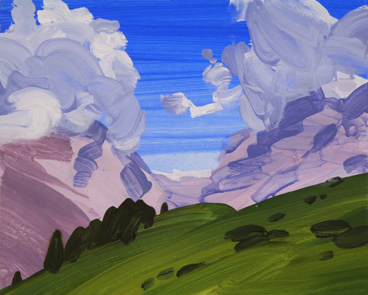 Leukerbad 24, 2012 (akryl på duk) av Olivier Morel