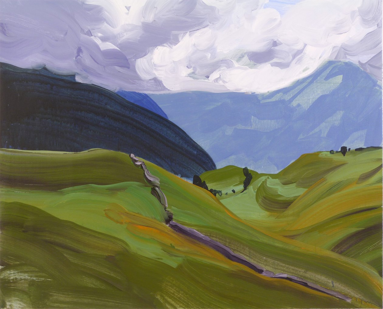 Leukerbad 26, 2014 (akryl på duk) av Olivier Morel