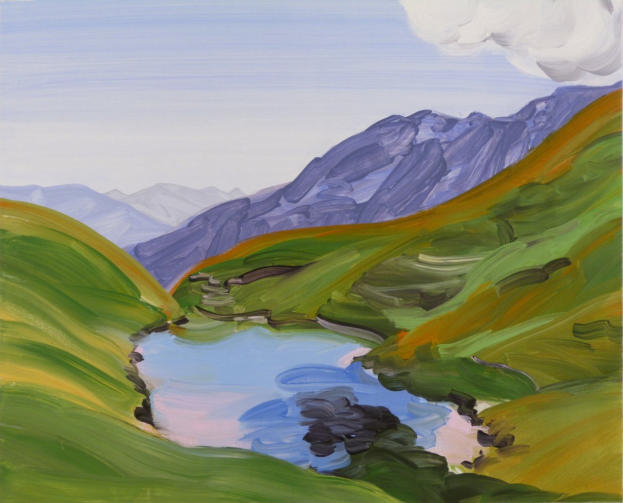 Leukerbad 27, 2014 (akryl på duk) av Olivier Morel