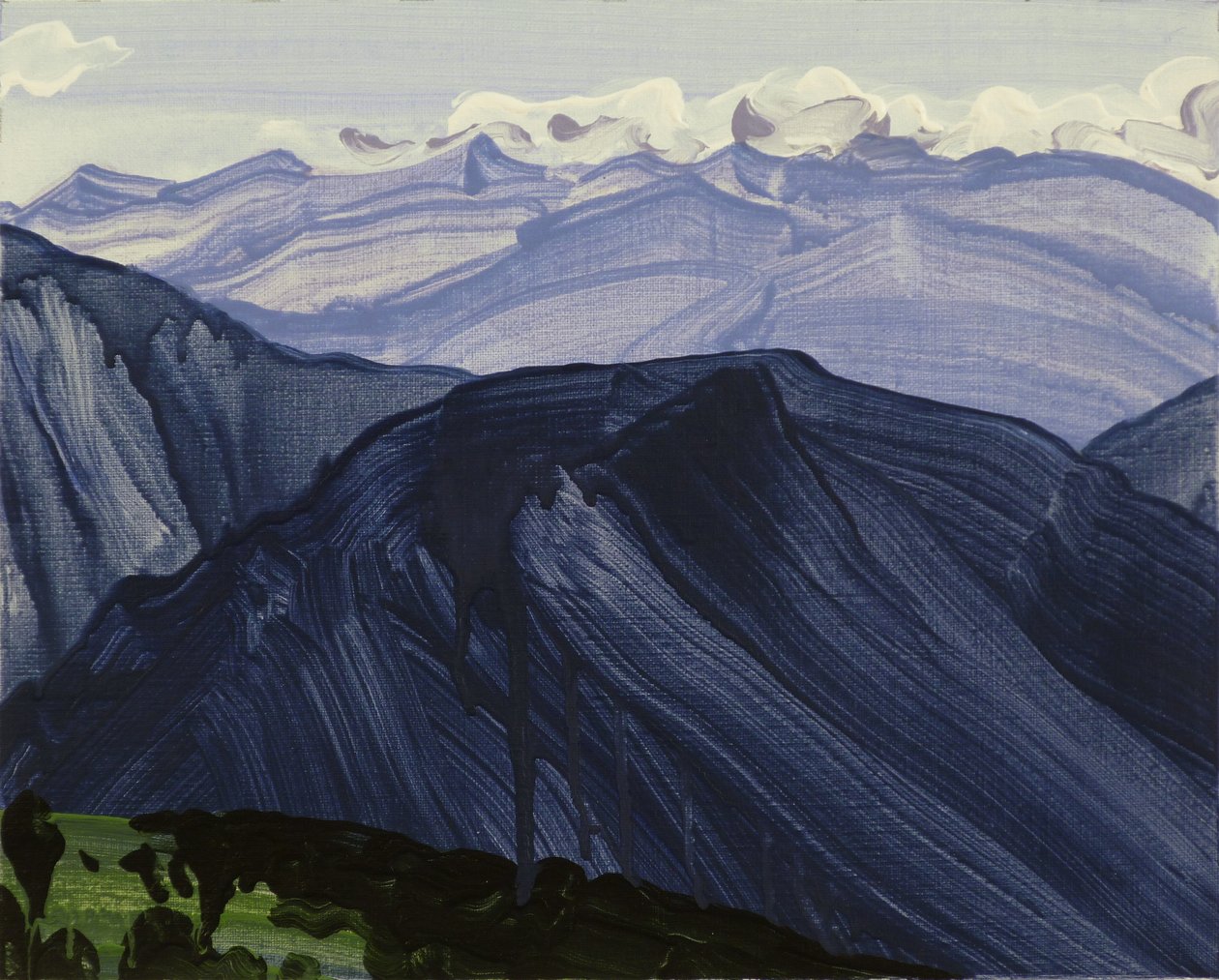 Leukerbad 28, 2014 (akryl på duk) av Olivier Morel