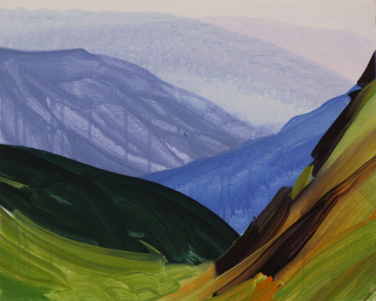 Leukerbad 29, 2014 (akryl på duk) av Olivier Morel