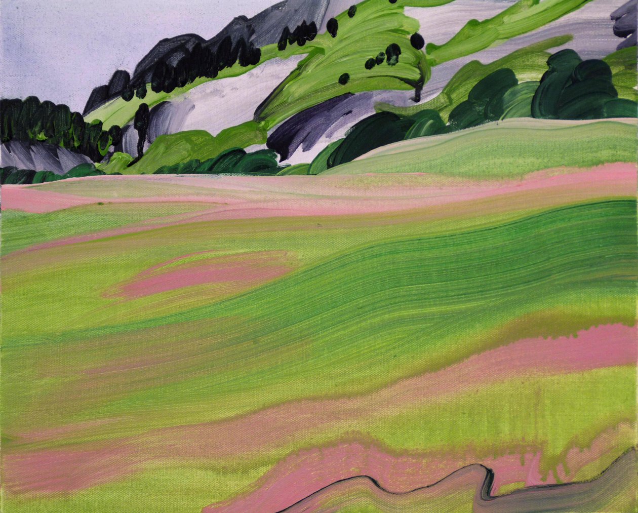 Leukerbad 2, 2012 (akryl på duk) av Olivier Morel