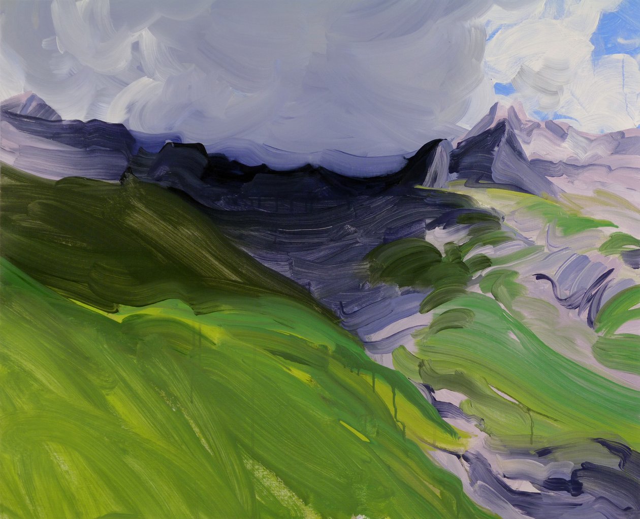 Leukerbad 32, 2014 (akryl på duk) av Olivier Morel