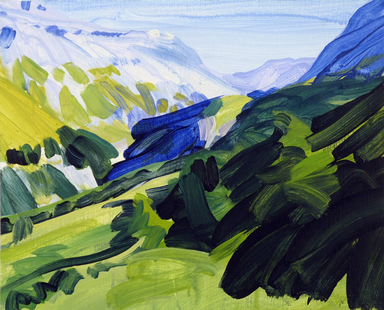 Leukerbad 34, 2017 (akryl på duk) av Olivier Morel