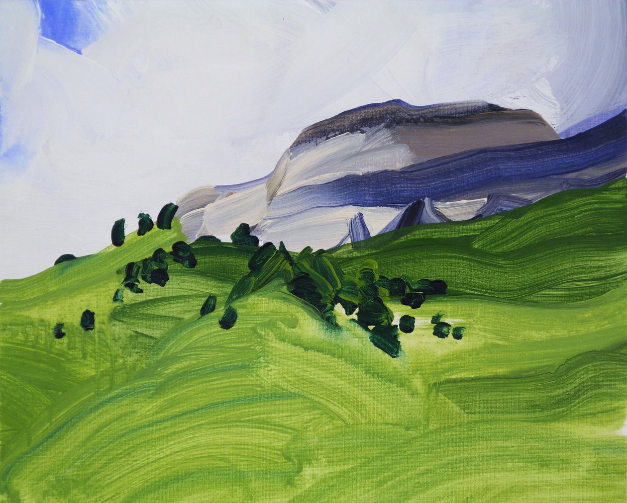 Leukerbad 9, 2012 (akryl på duk) av Olivier Morel