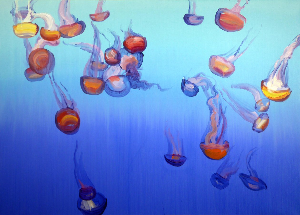 Méduses 4, 2012 (akryl på duk) av Olivier Morel