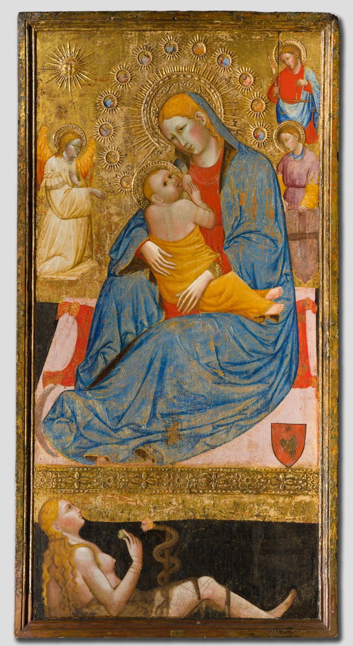 Ödmjukhetens Madonna med Evas frestelse, ca. 1400. av Olivuccio di Ciccarello