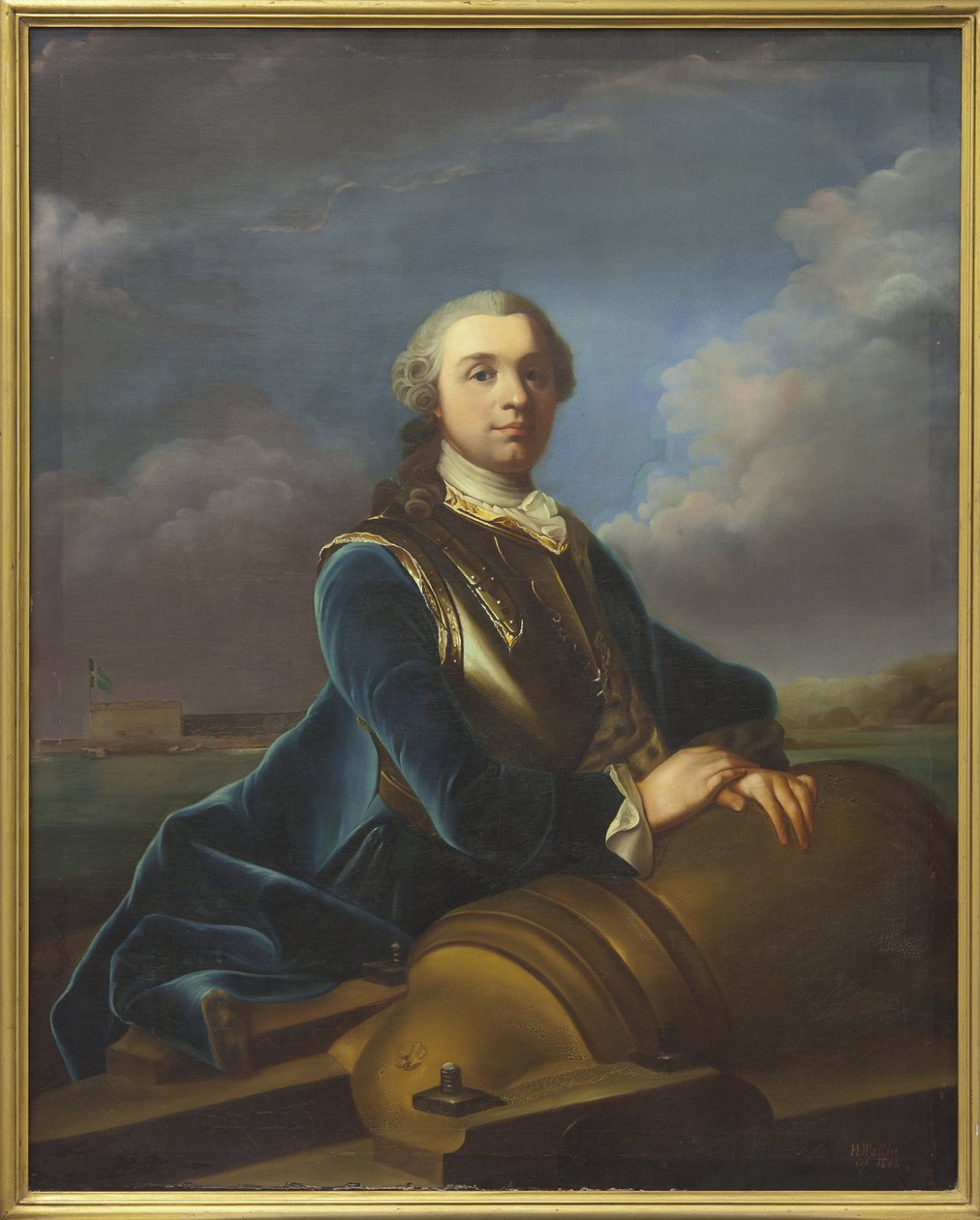 Comte Augustin Ehrensvärd, officier et architecte militaire suedois - Porträtt av Augustin Ehrensvaerd (1710-1772), av Arenius, Olof (1700-1766). Olja på duk. Mått: 138x112 cm. Nationalmuseum Stockholm av Olof Arenius