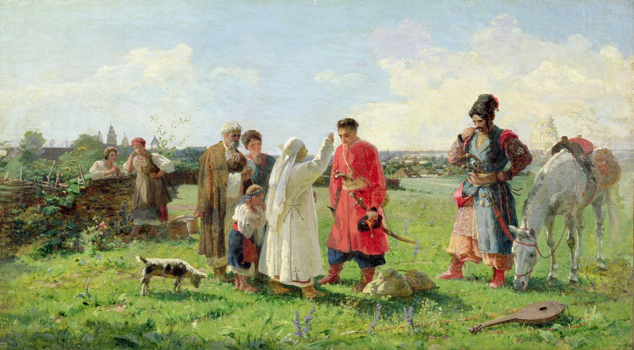 Iväg till Zaporozhian-värden, 1889 av Opanas Georgievich Slastion