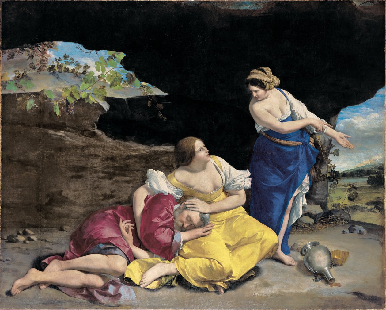Lot och hans döttrar av Orazio Gentileschi