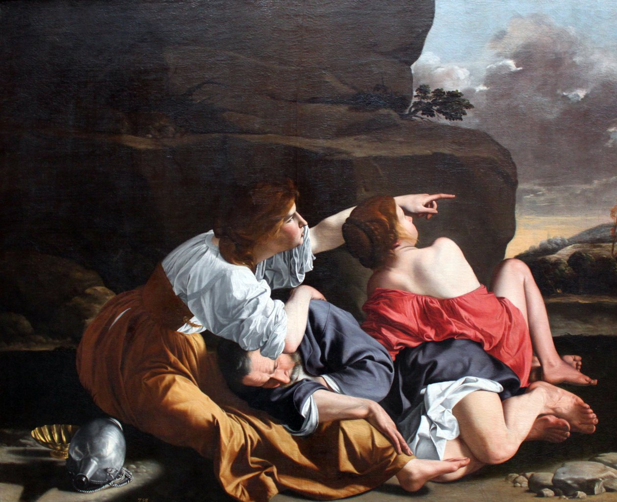 Lot och hans döttrar av Orazio Gentileschi