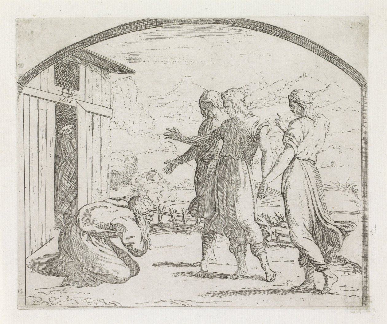 Abraham och de tre änglarna Målningar i Raphaels Loggia (serietitel) av Orazio Borgianni