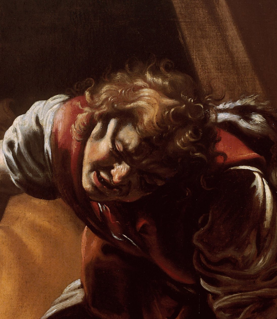 Detalj av David från David och Goliat av Orazio Borgianni