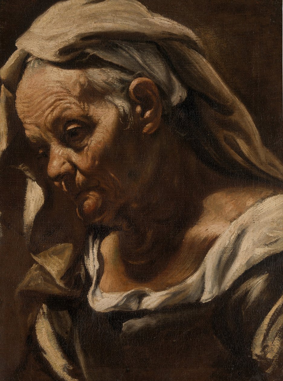 Chef för en gammal kvinna, efter 1610. av Orazio Borgianni