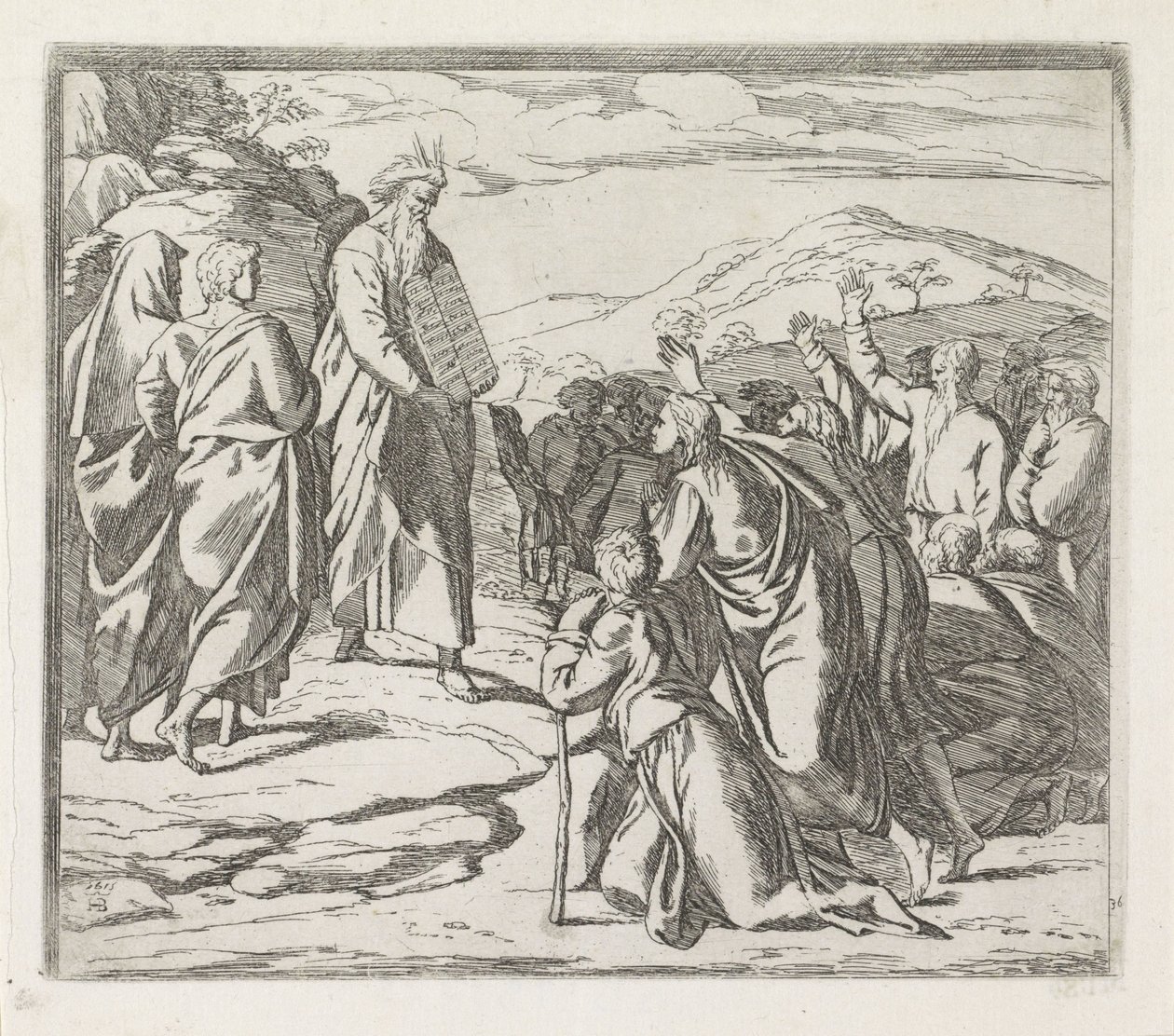 Moses visar lagens tabeller Målningar i Rafaels loggia (serietitel) av Orazio Borgianni