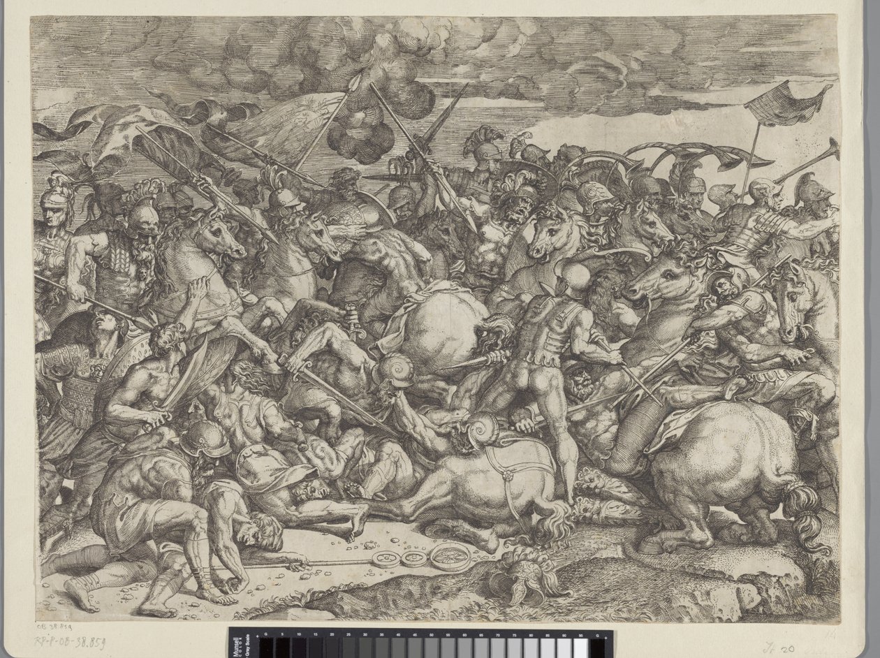Slaget vid Milvian Bridge av Orazio Farinati (attributed to)