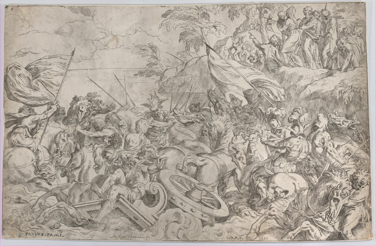 Korsningen av Röda havet, 1583., 1583. av Orazio Farinati