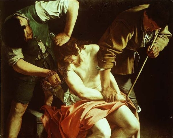 Att kröna med törnar av Orazio Gentileschi
