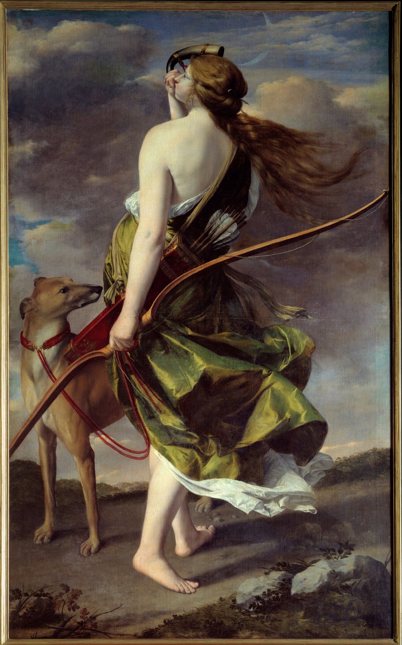 Diane jägare. Målning av Orazio Gentileschi (1562-1647) av Orazio Gentileschi