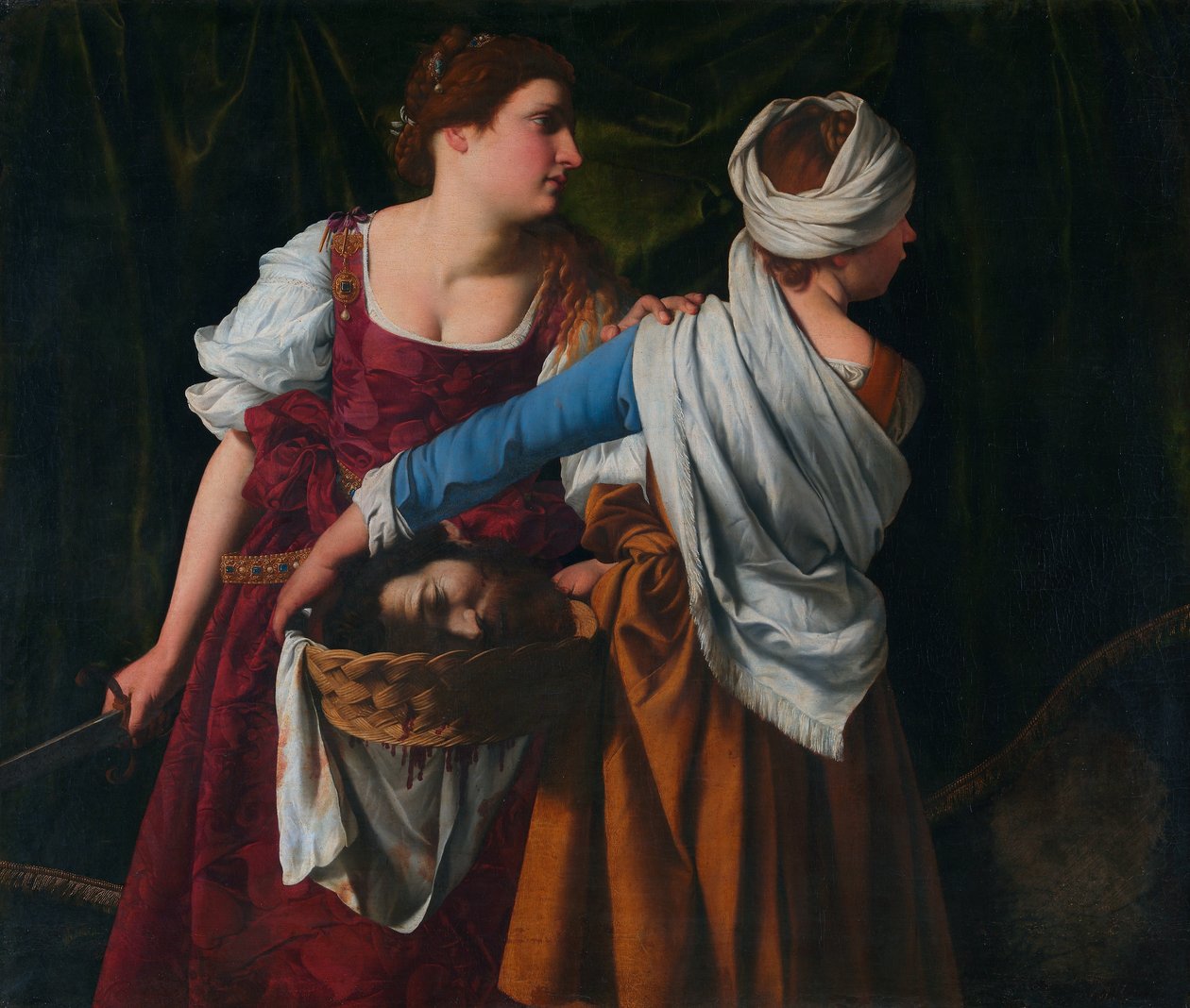 Judith och hennes tjänarinna med Holofernes huvud av Orazio Gentileschi
