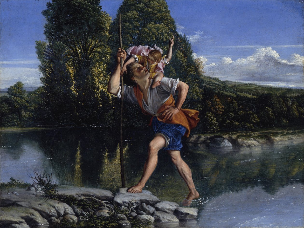 Landskap med den helige Kristoffer av Orazio Gentileschi