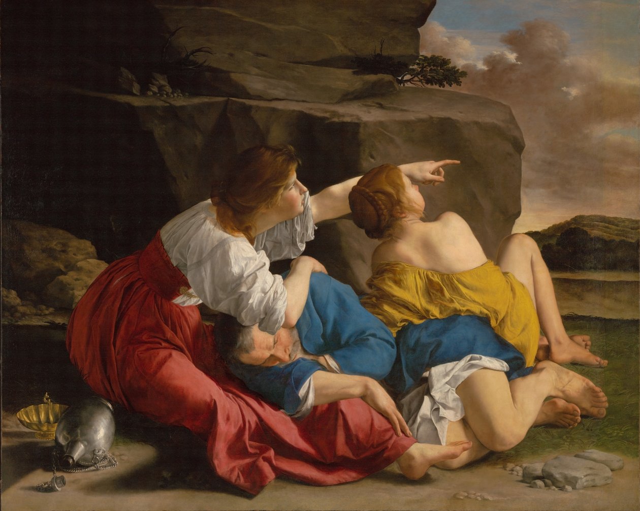 Lot och hans döttrar av Orazio Gentileschi