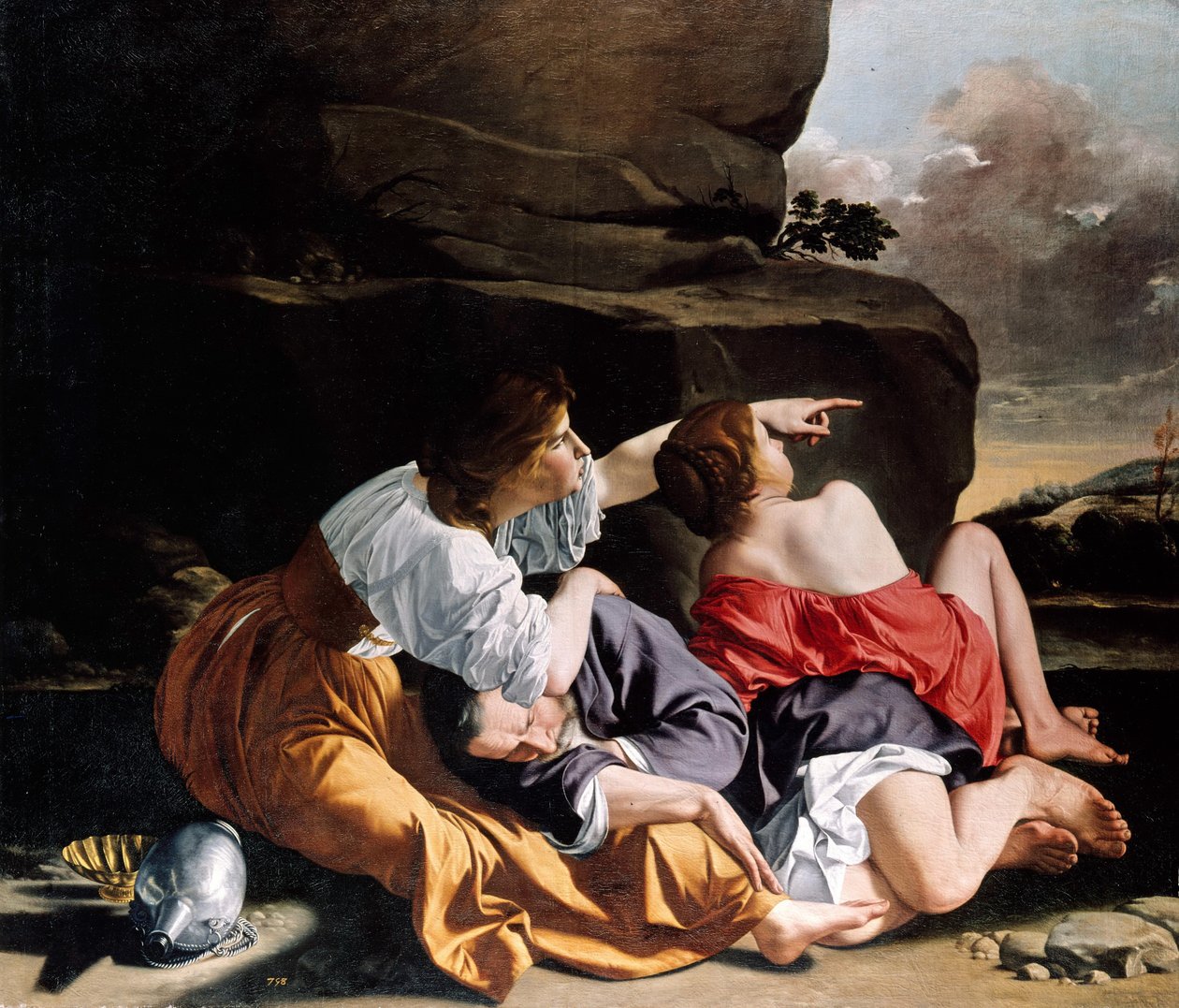 Lot och hans döttrar av Orazio Gentileschi