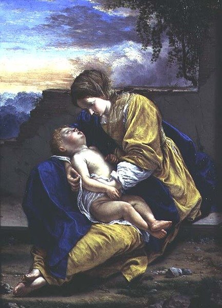 Madonna och barn av Orazio Gentileschi