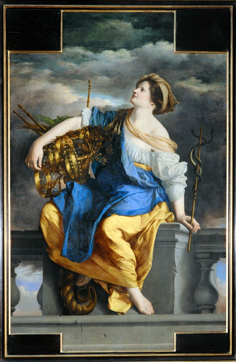 Allmänhetens lycka triumferar över faran (målning på duk) av Orazio Gentileschi