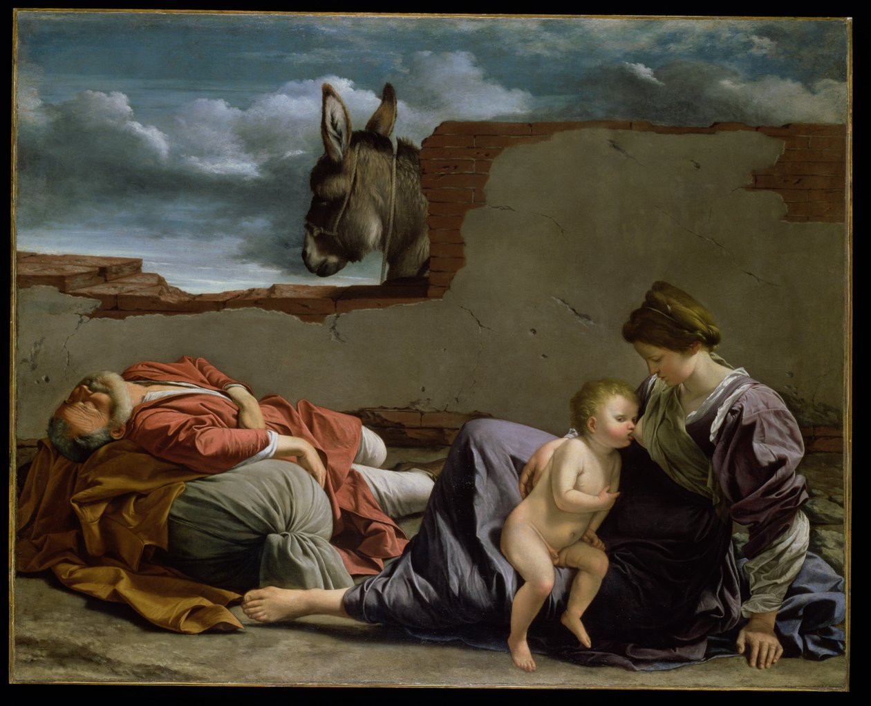 Vila på flykten till Egypten, 1615-1621 av Orazio Gentileschi
