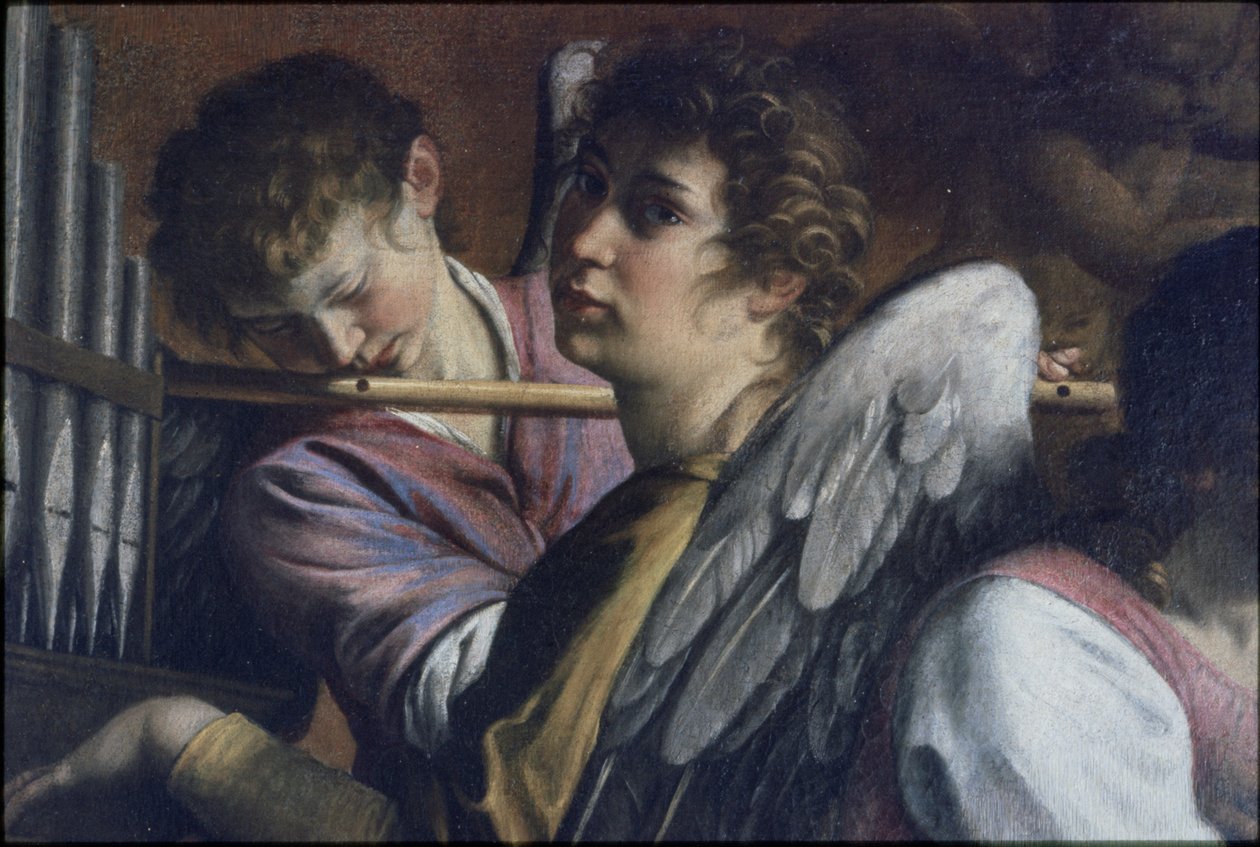 Omskärelsen. Detalj: Artemisia Gentileschi som heliga Cecilia, ca. 1620. av Orazio Gentileschi