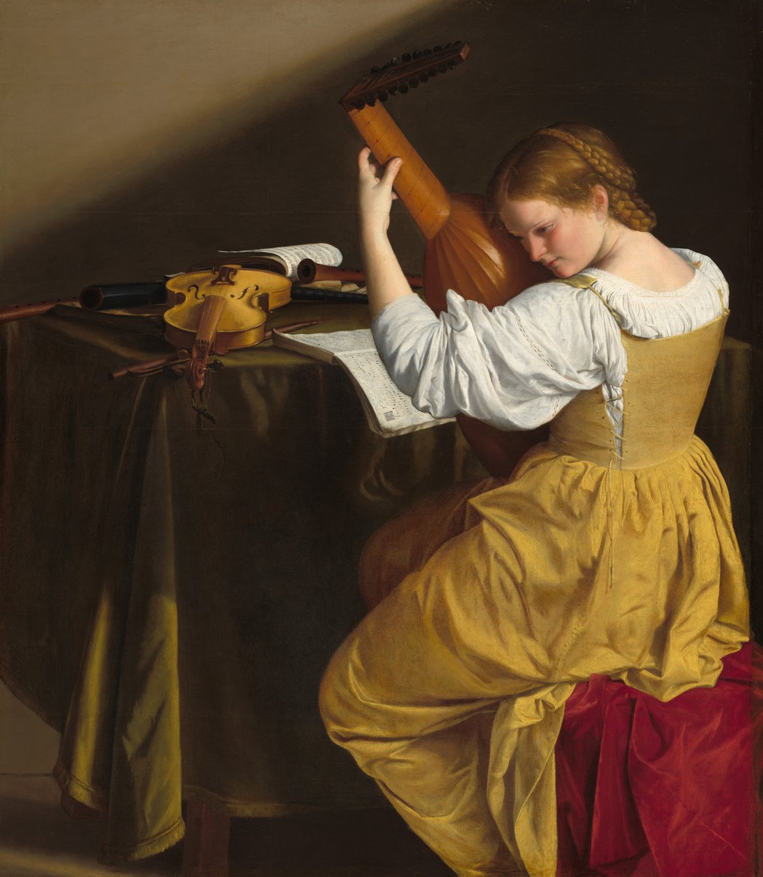 Lutspelaren, ca. 16121620. av Orazio Gentileschi