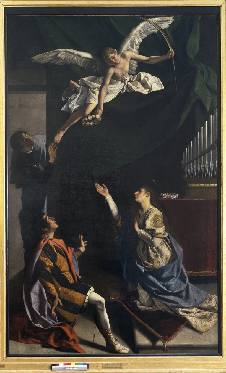 Martyrerna Cecilia, Valerianus och Tiburtius av Orazio Gentileschi