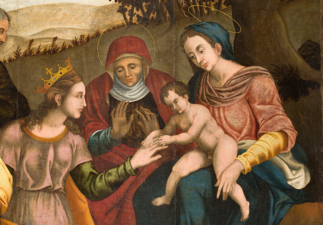 Vigsel av St. Catherine, detalj av Orazio da Spinazzola Iacobetta