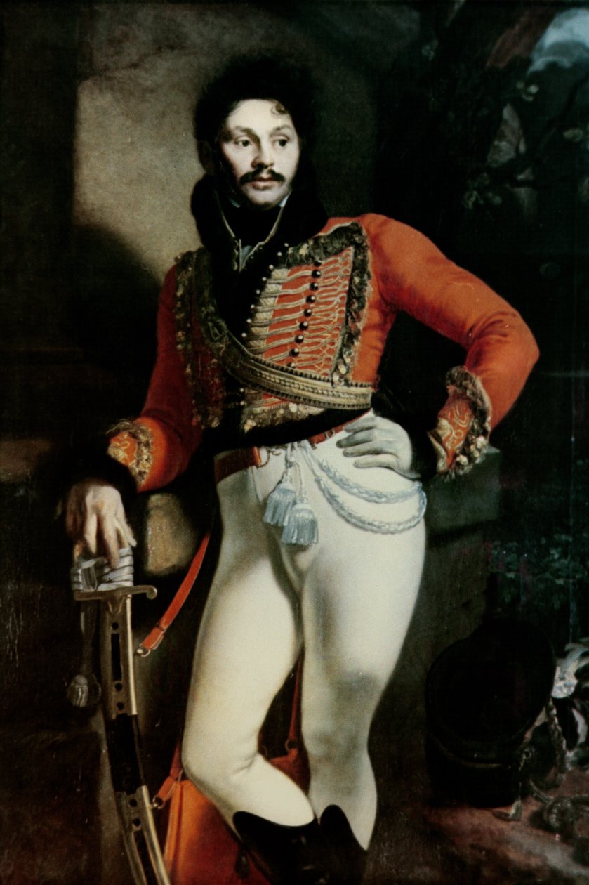 Porträtt av överste Evgraf V. Davydov (1775-1823) 1809 av Orest Adamovich Kiprensky
