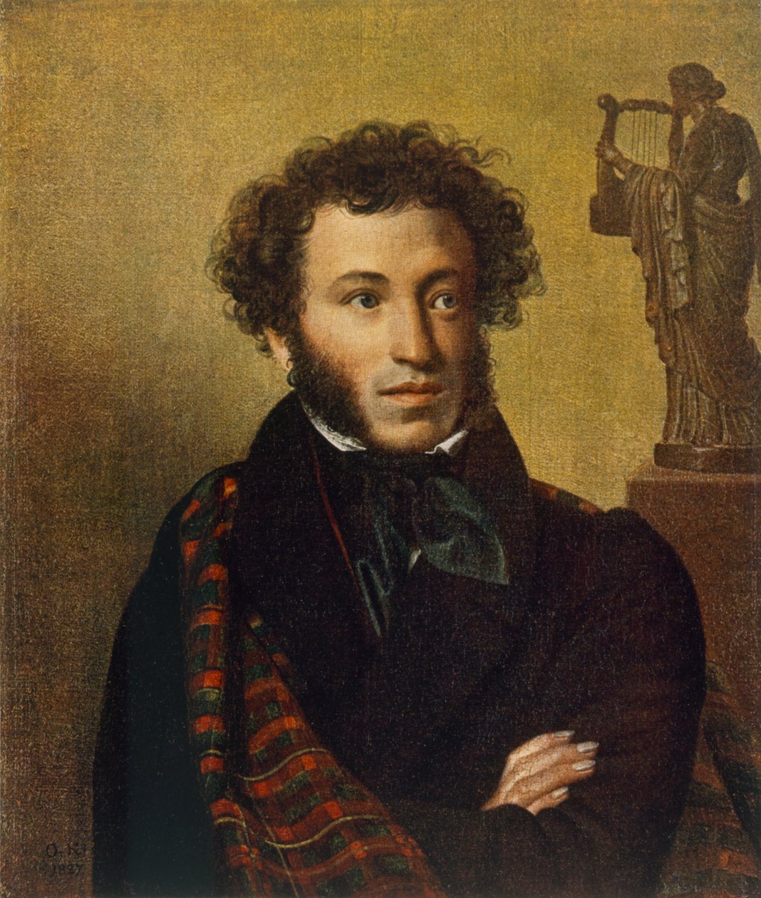 Porträtt av Alexander Pushkin, 1827 av Orest Adamovich Kiprensky