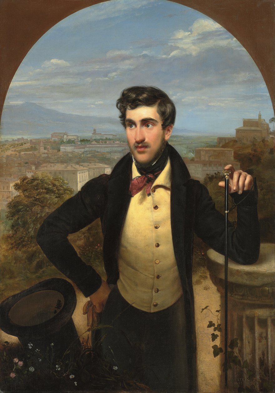 Porträtt av prins Mikhail Alexandrovich Galitzine av Orest Adamovich Kiprensky