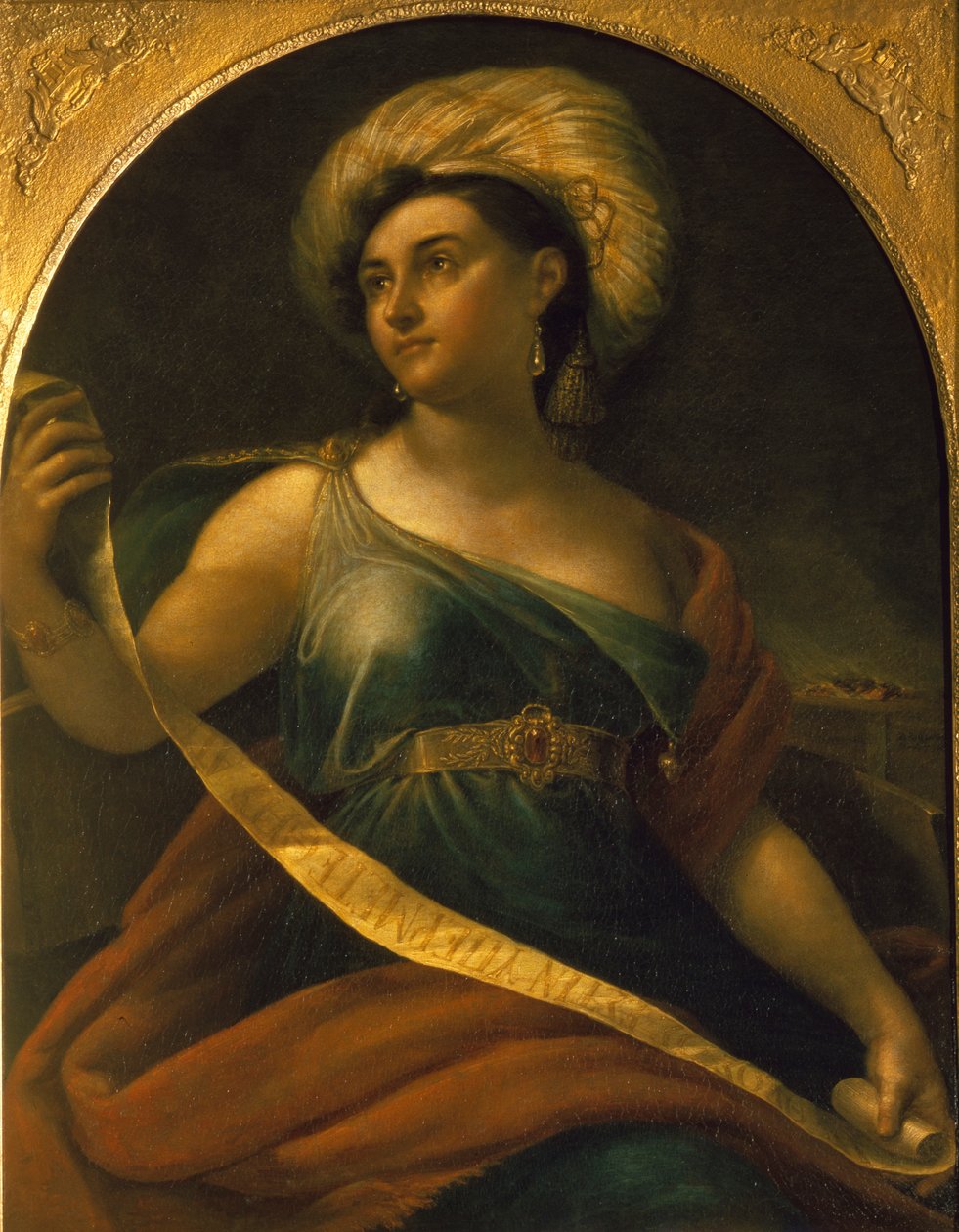 Porträtt av skådespelerskan Ekaterina Semyonova 1786-1849 som Delphic Sibyl, 1828 av Orest Adamovich Kiprensky