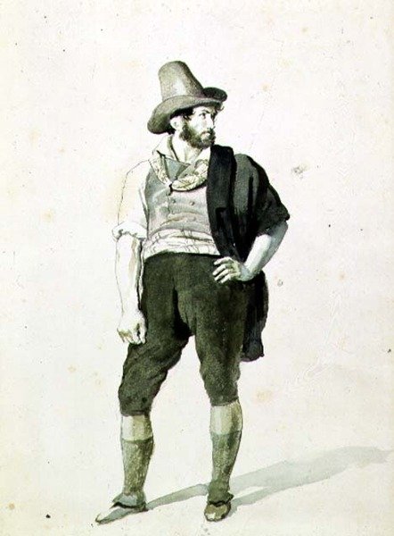 Den unga italienaren, ca 1834 (akvarell) av Orest Adamovich Kiprensky