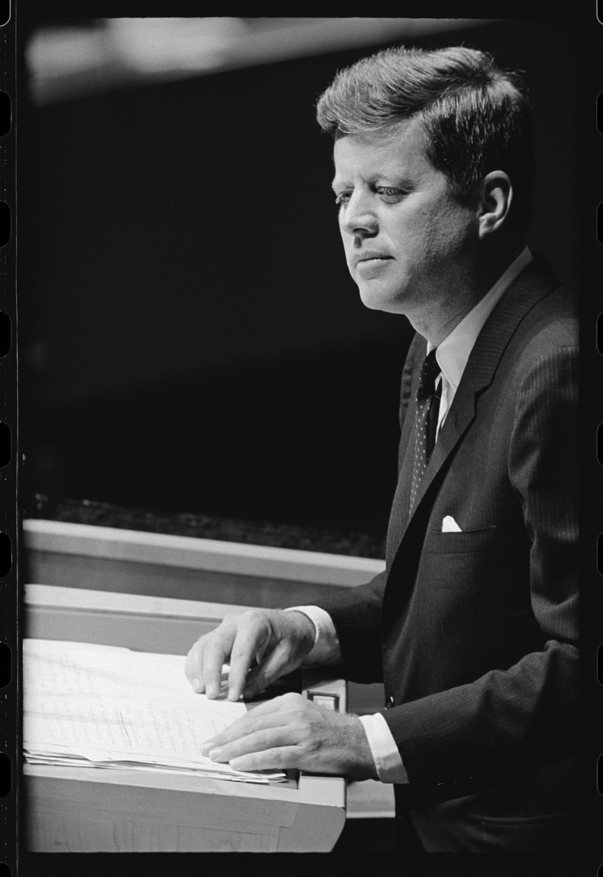 John F. Kennedy talar till FN av Orlando Suero