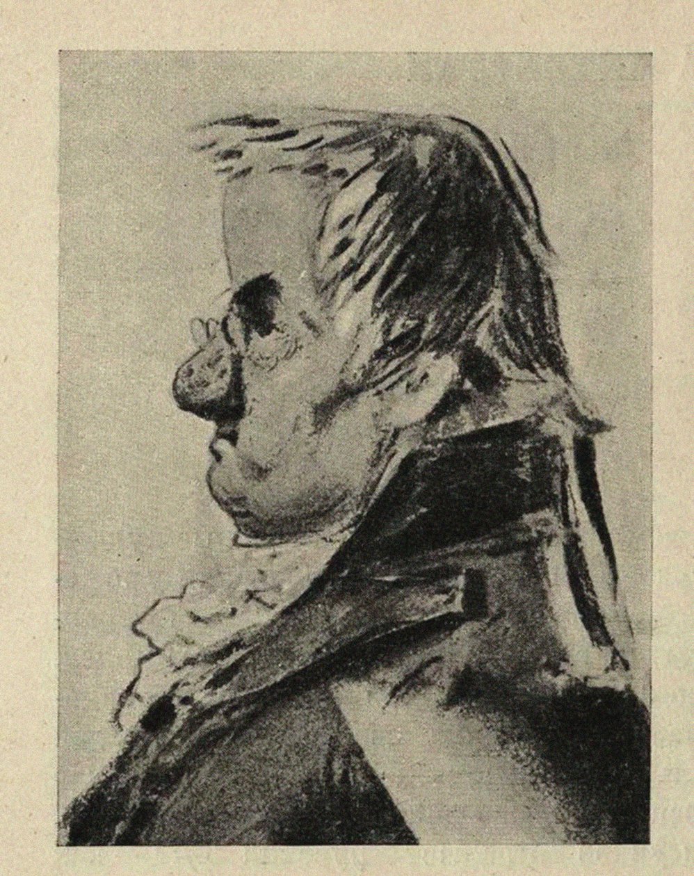 Porträttkarikatyr av arkitekten Giacomo Quarenghi 1744-1817, 1810-talet. av Orlowski